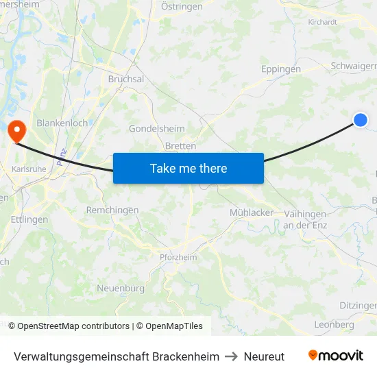 Verwaltungsgemeinschaft Brackenheim to Neureut map
