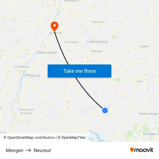 Mengen to Neureut map