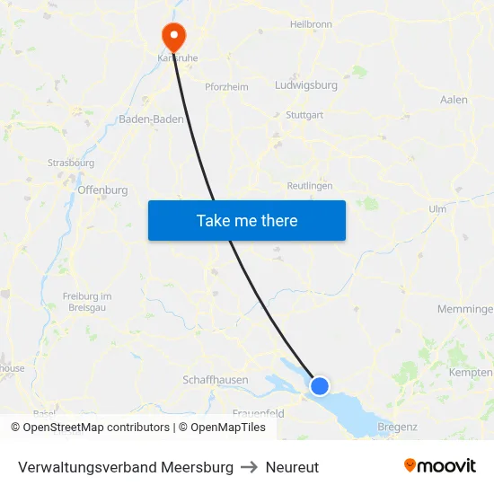 Verwaltungsverband Meersburg to Neureut map