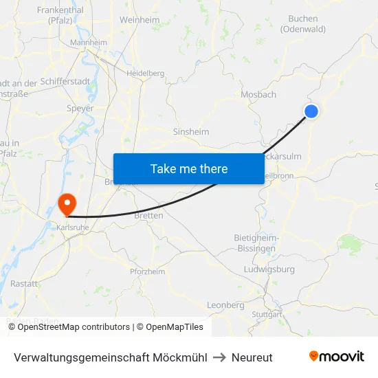 Verwaltungsgemeinschaft Möckmühl to Neureut map