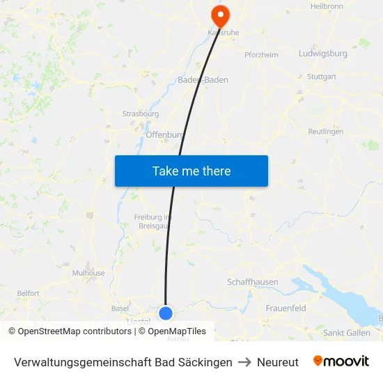 Verwaltungsgemeinschaft Bad Säckingen to Neureut map