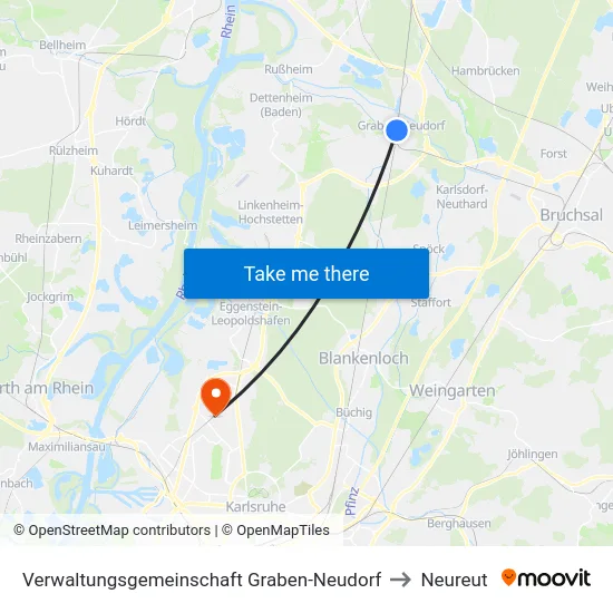 Verwaltungsgemeinschaft Graben-Neudorf to Neureut map