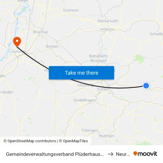 Gemeindeverwaltungsverband Plüderhausen-Urbach to Neureut map