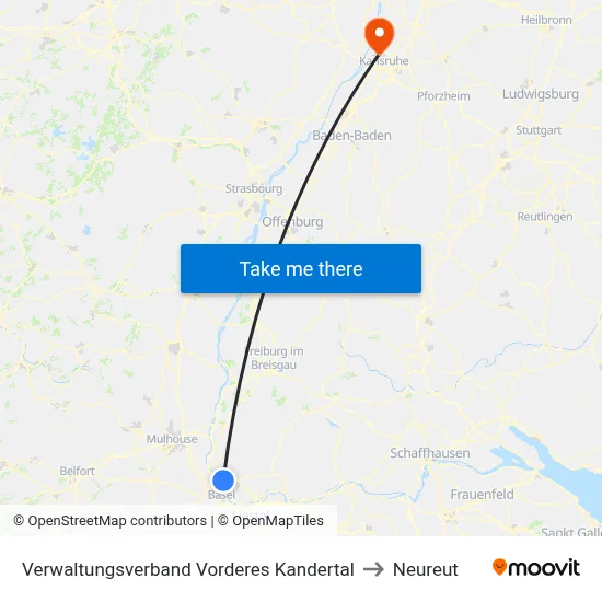 Verwaltungsverband Vorderes Kandertal to Neureut map