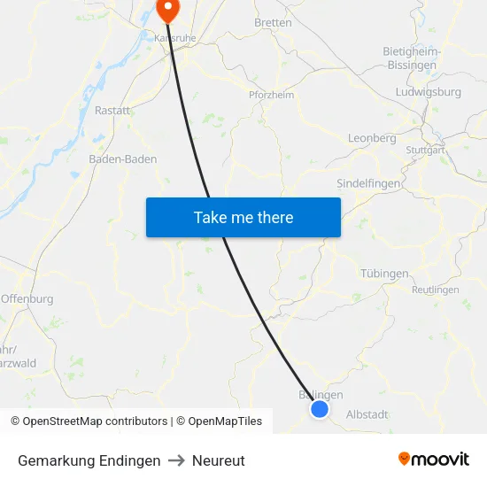 Gemarkung Endingen to Neureut map