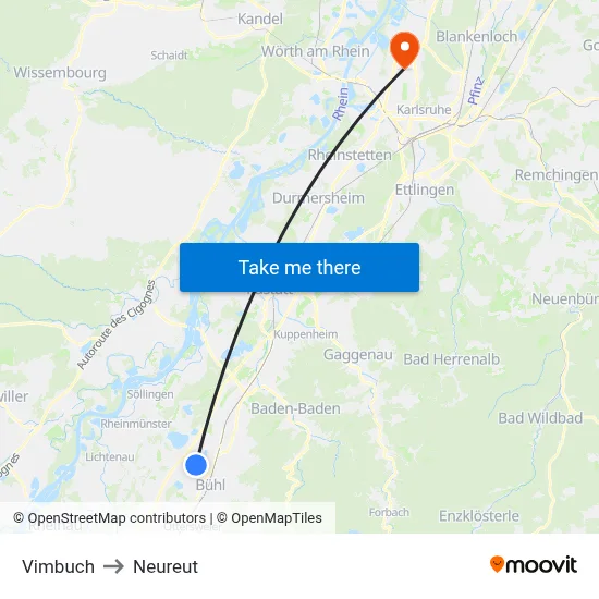 Vimbuch to Neureut map