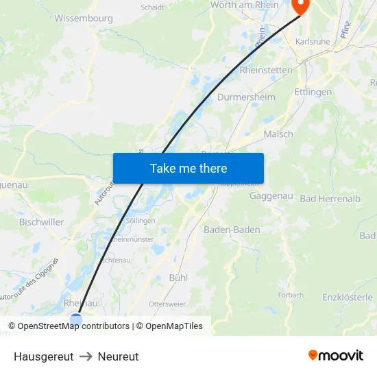 Hausgereut to Neureut map