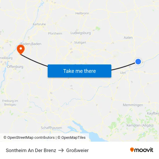 Sontheim An Der Brenz to Großweier map