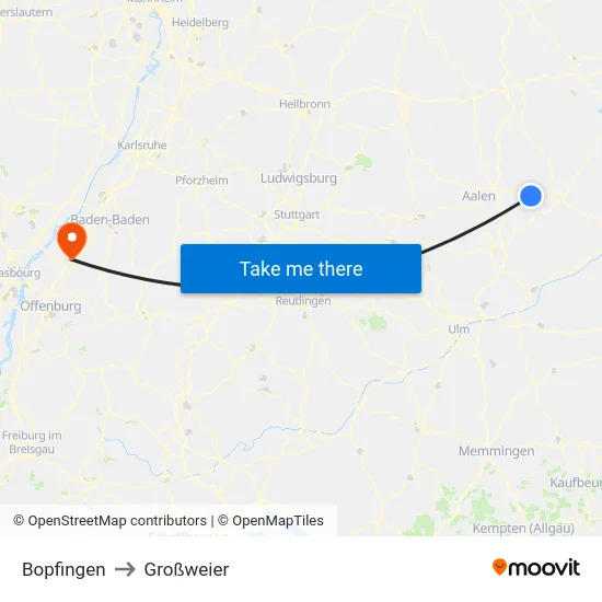 Bopfingen to Großweier map