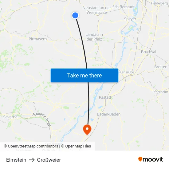 Elmstein to Großweier map