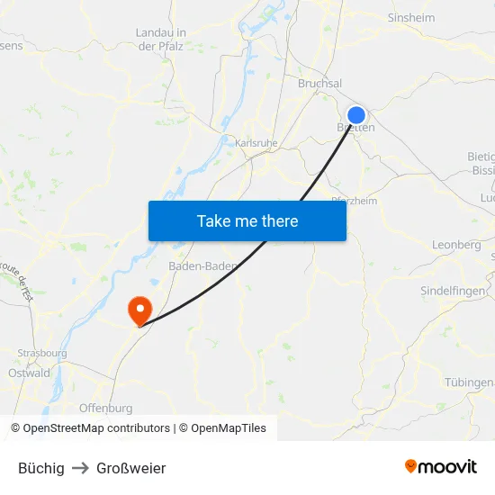 Büchig to Großweier map