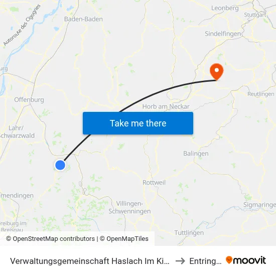 Verwaltungsgemeinschaft Haslach Im Kinzigtal to Entringen map