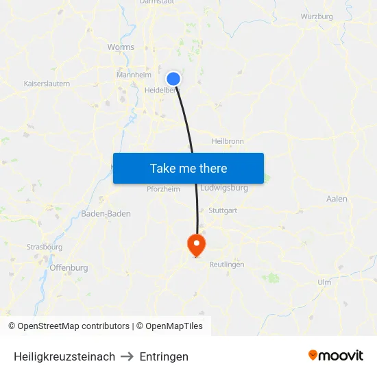 Heiligkreuzsteinach to Entringen map