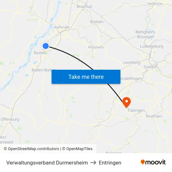 Verwaltungsverband Durmersheim to Entringen map
