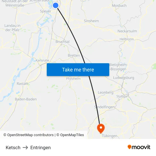 Ketsch to Entringen map