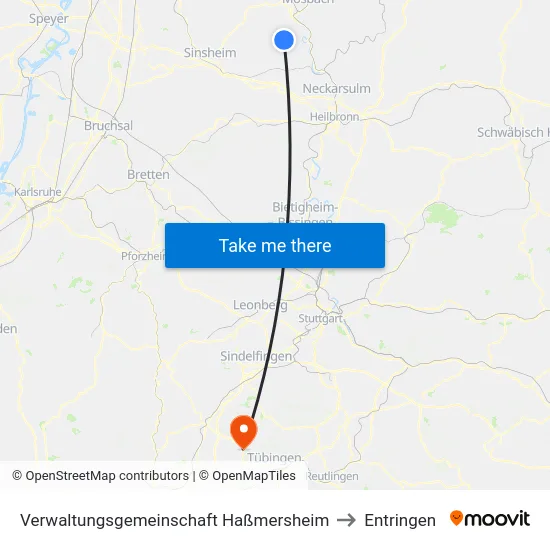 Verwaltungsgemeinschaft Haßmersheim to Entringen map
