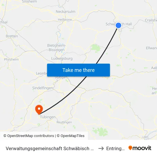 Verwaltungsgemeinschaft Schwäbisch Hall to Entringen map