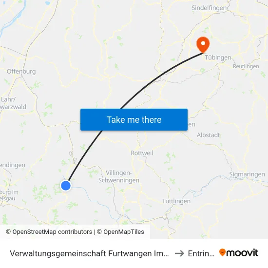 Verwaltungsgemeinschaft Furtwangen Im Schwarzwald to Entringen map