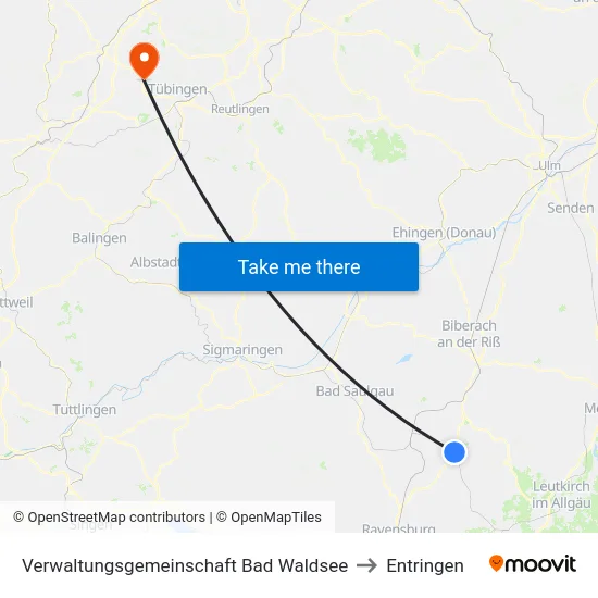 Verwaltungsgemeinschaft Bad Waldsee to Entringen map