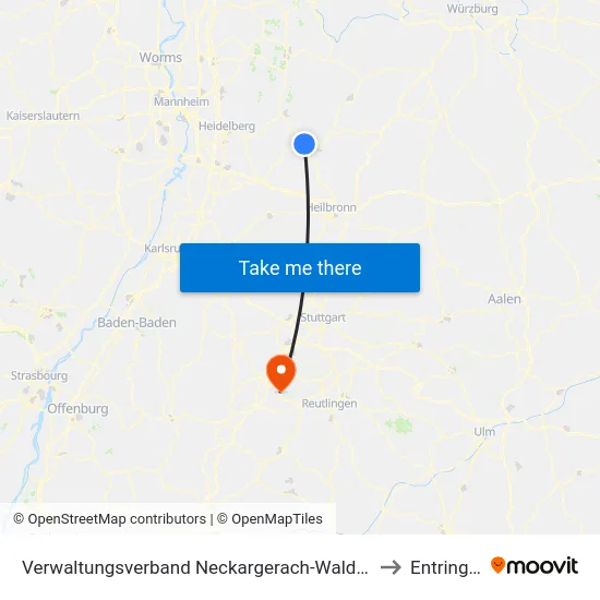 Verwaltungsverband Neckargerach-Waldbrunn to Entringen map