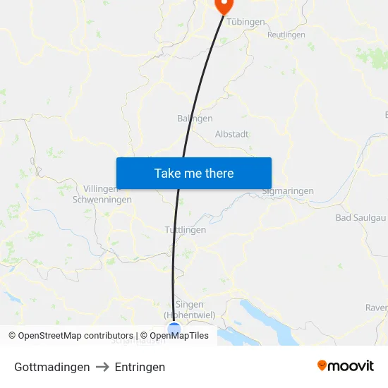 Gottmadingen to Entringen map