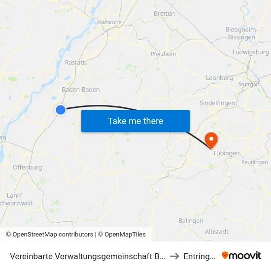 Vereinbarte Verwaltungsgemeinschaft Bühl to Entringen map