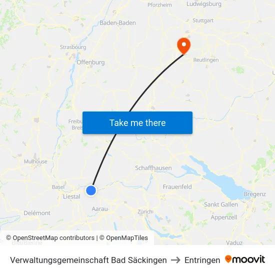 Verwaltungsgemeinschaft Bad Säckingen to Entringen map