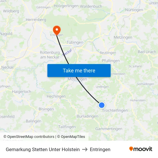 Gemarkung Stetten Unter Holstein to Entringen map