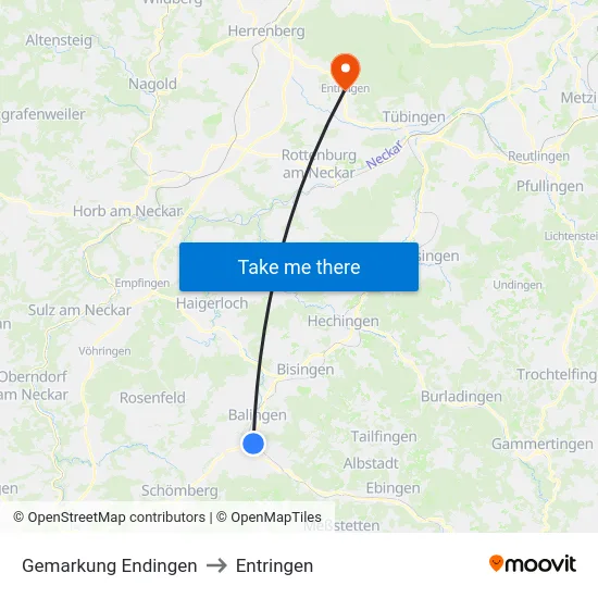 Gemarkung Endingen to Entringen map