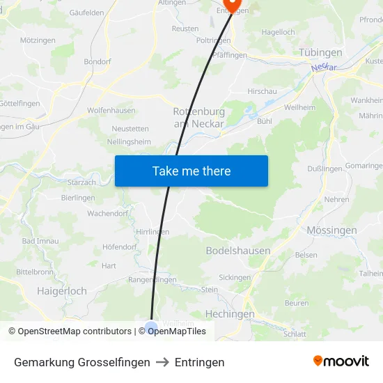 Gemarkung Grosselfingen to Entringen map