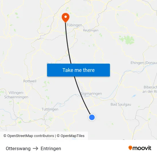 Otterswang to Entringen map