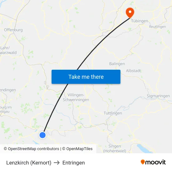 Lenzkirch (Kernort) to Entringen map