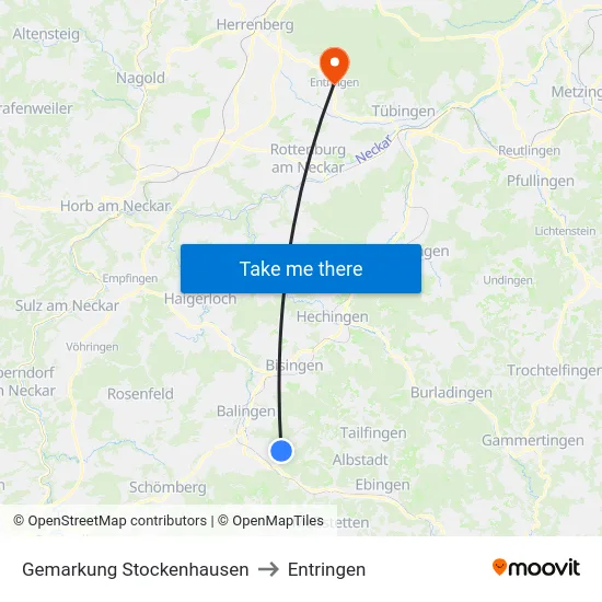 Gemarkung Stockenhausen to Entringen map
