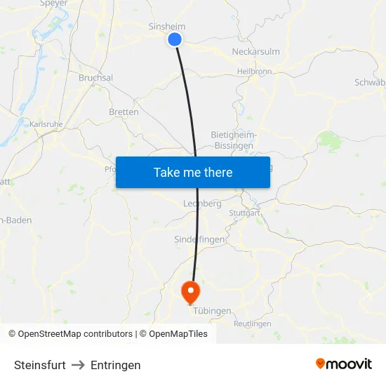 Steinsfurt to Entringen map