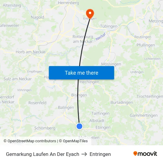 Gemarkung Laufen An Der Eyach to Entringen map