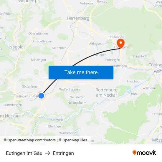 Eutingen Im Gäu to Entringen map
