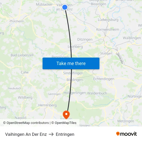 Vaihingen An Der Enz to Entringen map
