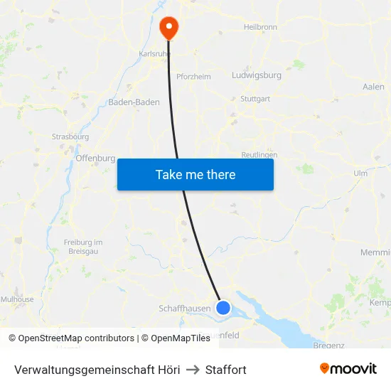 Verwaltungsgemeinschaft Höri to Staffort map