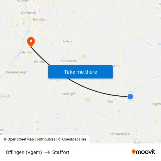 Offingen (Vgem) to Staffort map