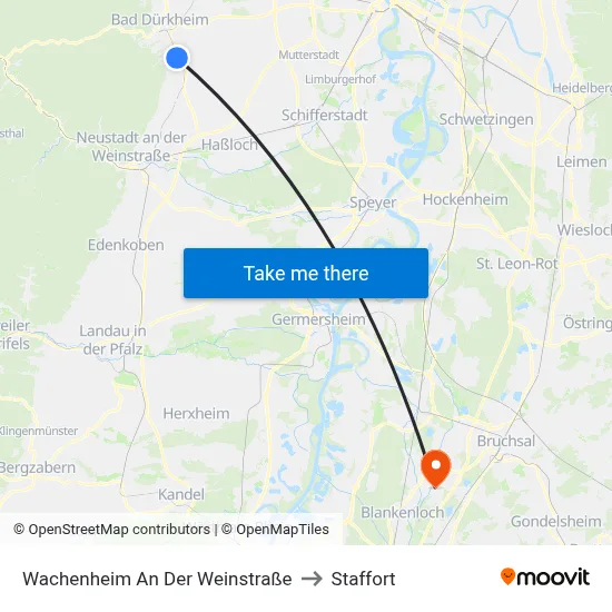 Wachenheim An Der Weinstraße to Staffort map