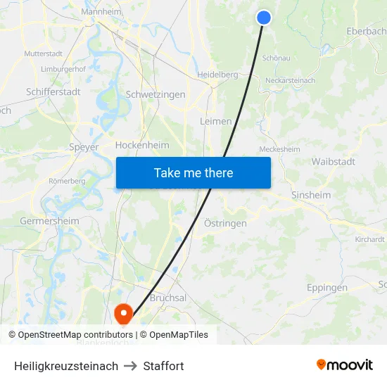 Heiligkreuzsteinach to Staffort map