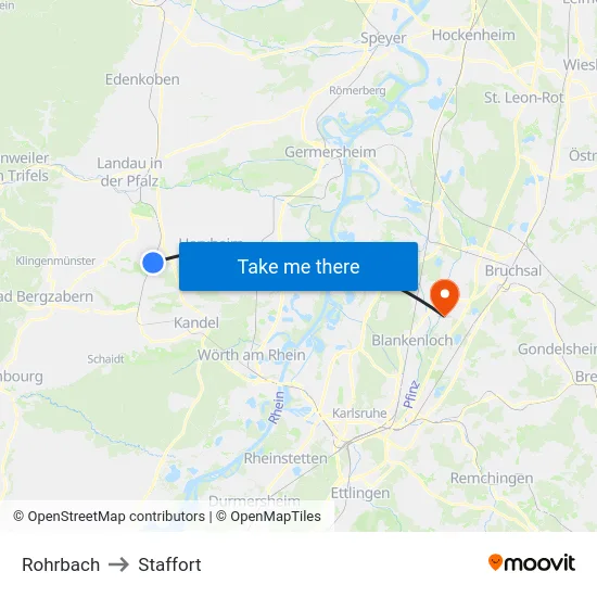Rohrbach to Staffort map