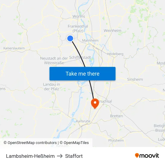 Lambsheim-Heßheim to Staffort map