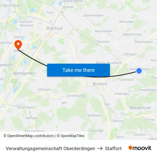 Verwaltungsgemeinschaft Oberderdingen to Staffort map
