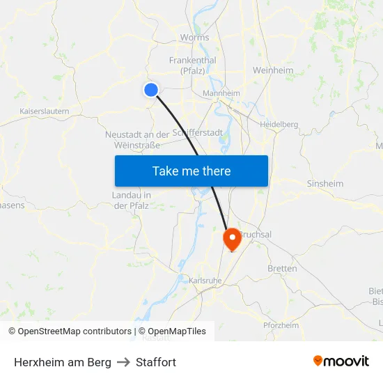 Herxheim am Berg to Staffort map