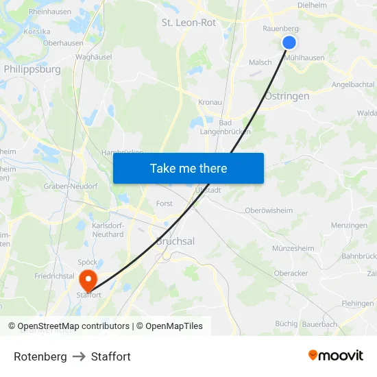 Rotenberg to Staffort map