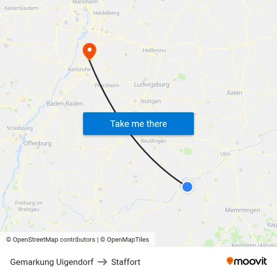 Gemarkung Uigendorf to Staffort map