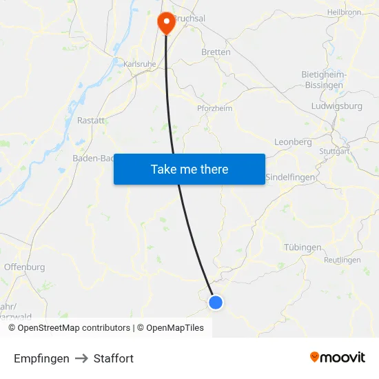 Empfingen to Staffort map