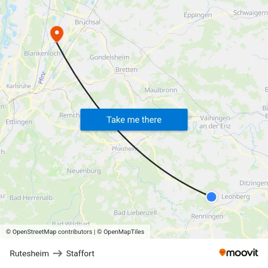 Rutesheim to Staffort map