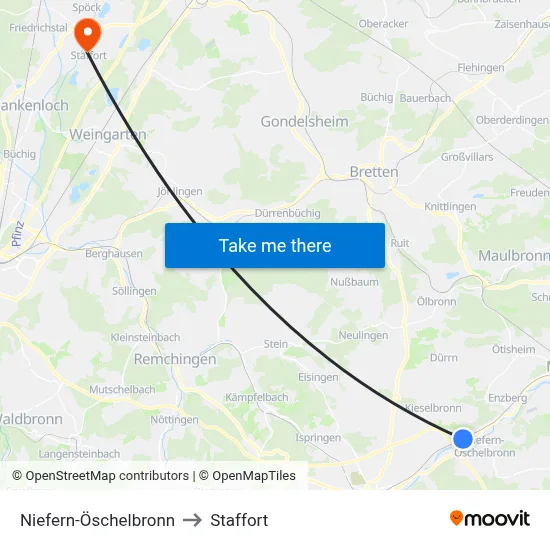 Niefern-Öschelbronn to Staffort map